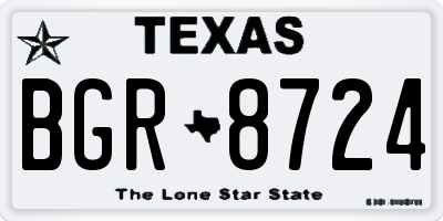 TX license plate BGR8724