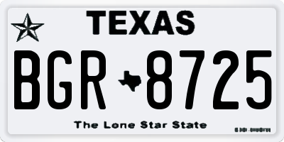 TX license plate BGR8725