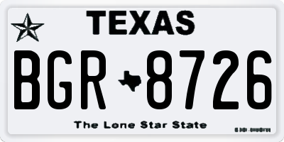 TX license plate BGR8726