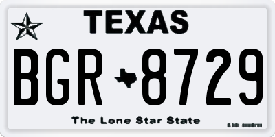 TX license plate BGR8729