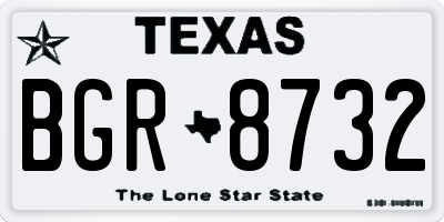 TX license plate BGR8732