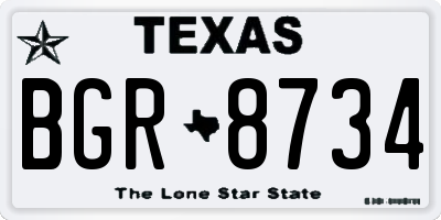 TX license plate BGR8734
