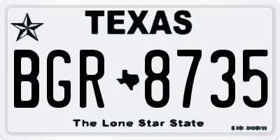 TX license plate BGR8735