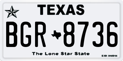 TX license plate BGR8736