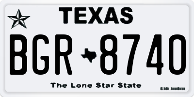 TX license plate BGR8740