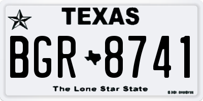 TX license plate BGR8741
