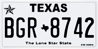 TX license plate BGR8742
