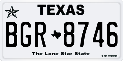 TX license plate BGR8746