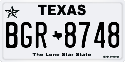TX license plate BGR8748