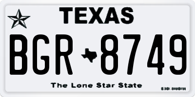 TX license plate BGR8749