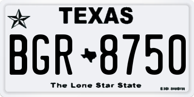TX license plate BGR8750
