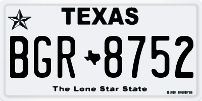 TX license plate BGR8752