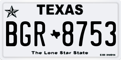 TX license plate BGR8753