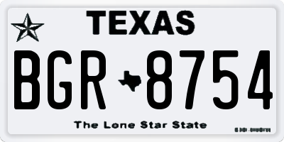 TX license plate BGR8754