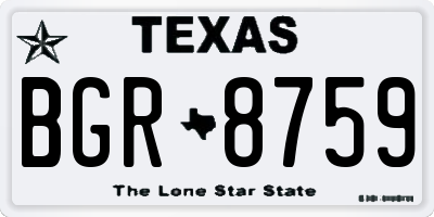 TX license plate BGR8759