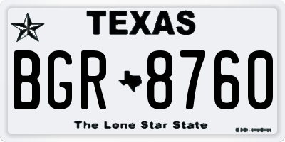 TX license plate BGR8760