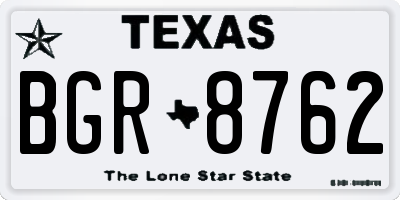 TX license plate BGR8762