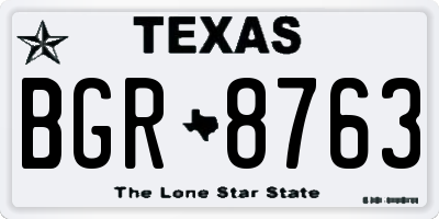 TX license plate BGR8763