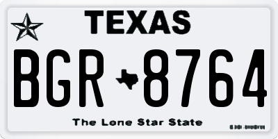 TX license plate BGR8764