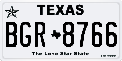 TX license plate BGR8766