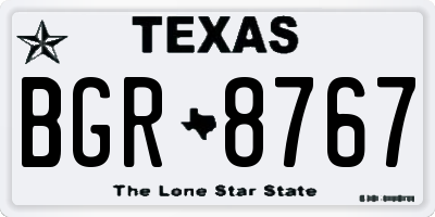 TX license plate BGR8767