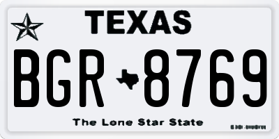 TX license plate BGR8769