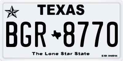 TX license plate BGR8770
