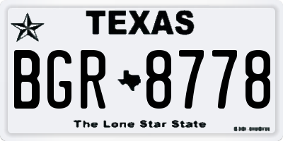 TX license plate BGR8778