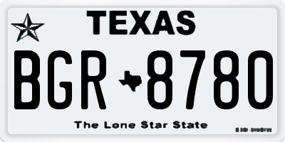 TX license plate BGR8780