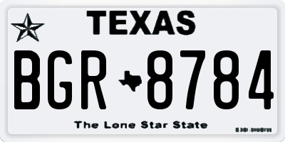 TX license plate BGR8784