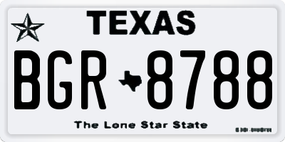 TX license plate BGR8788