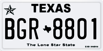 TX license plate BGR8801