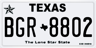 TX license plate BGR8802