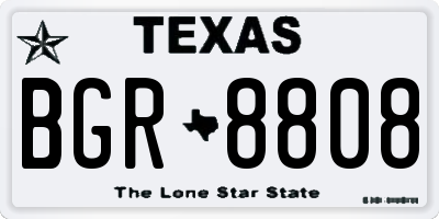 TX license plate BGR8808