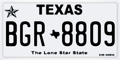 TX license plate BGR8809