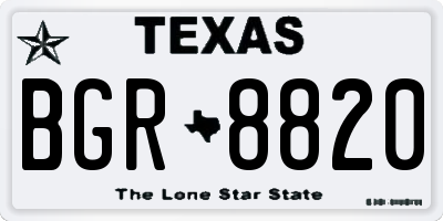 TX license plate BGR8820