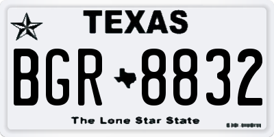 TX license plate BGR8832