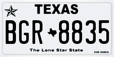 TX license plate BGR8835