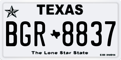 TX license plate BGR8837