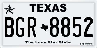 TX license plate BGR8852
