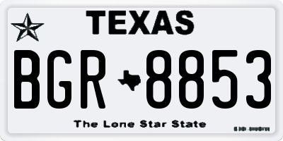 TX license plate BGR8853