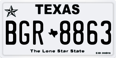 TX license plate BGR8863