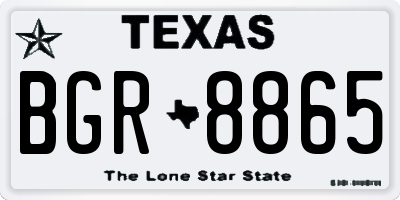 TX license plate BGR8865