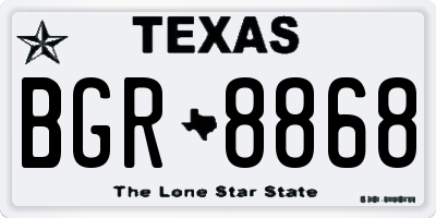 TX license plate BGR8868