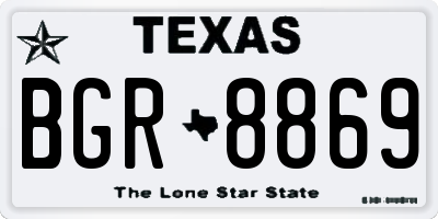 TX license plate BGR8869