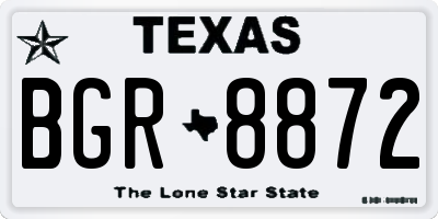 TX license plate BGR8872