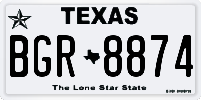 TX license plate BGR8874