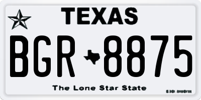 TX license plate BGR8875