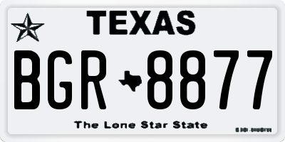 TX license plate BGR8877