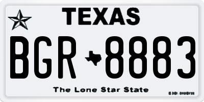 TX license plate BGR8883